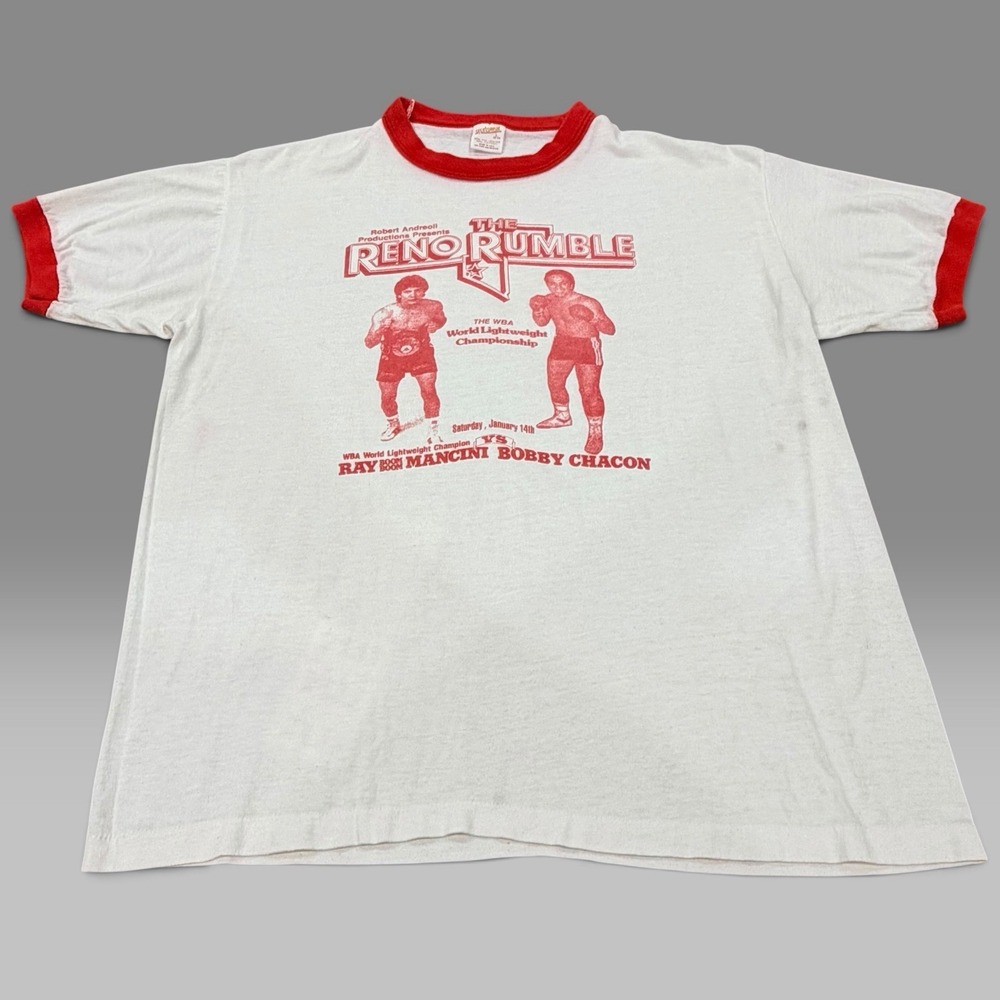 Vintage 1984 Reno Rumble Ray Mancini Bobby Chacon Boxing T-Shirt L 42-44 USA